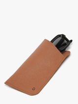 Sunglass Case Leather Etrier Brown madras EMAD5017-vue-porte